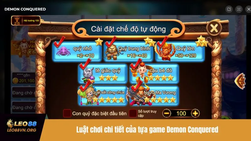 Luật chơi chi tiết của tựa game Demon Conquered
