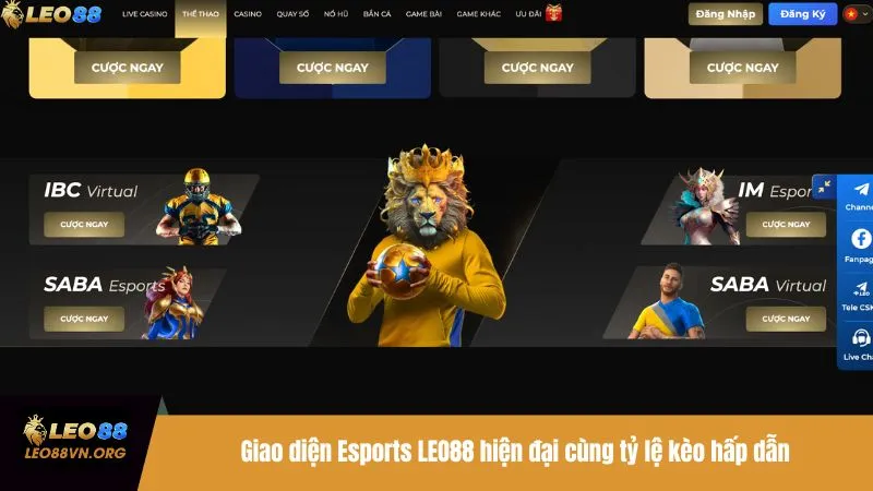Giao diện Esports LEO88 hiện đại cùng tỷ lệ kèo hấp dẫn