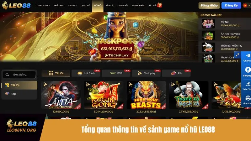 Tổng quan thông tin về sảnh game nổ hũ LEO88