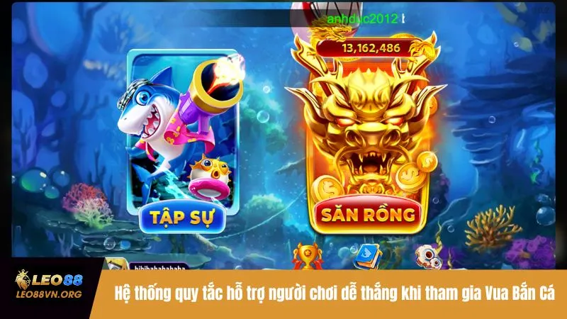 Hệ thống quy tắc hỗ trợ người chơi dễ thắng khi tham gia Vua Bắn Cá