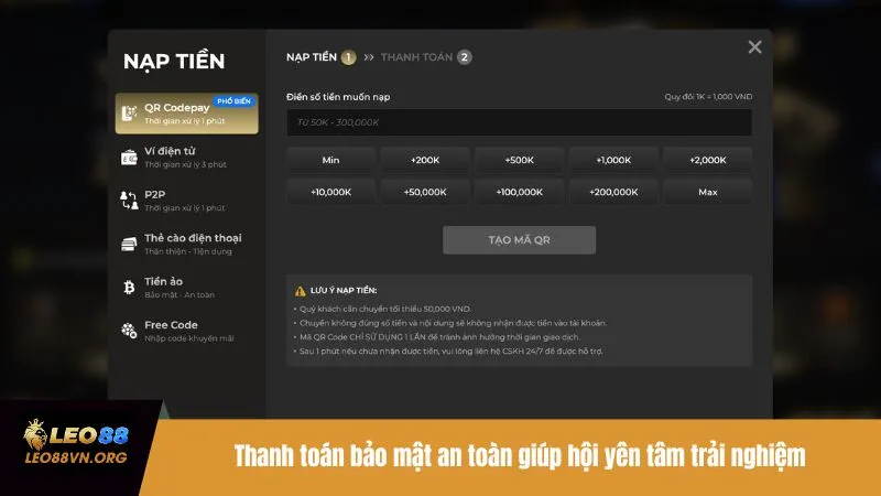 Thanh toán bảo mật an toàn giúp hội yên tâm trải nghiệm