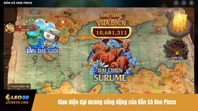 Giao diện đại dương sống động của Bắn Cá One Piece